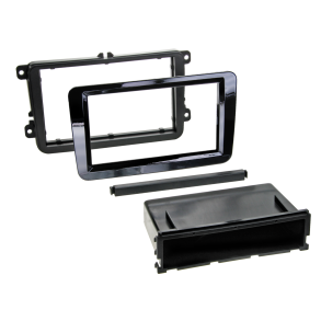2-DIN radioramme med aflggerrum - Seat/Skoda/VW - piano sort