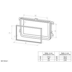 2-DIN radioramme Honda Hr-V, 2015-2021 - Sort
