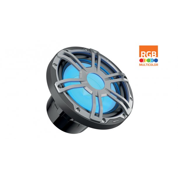 Hertz marine subwoofer m/RGB lys 250mm/10&#34; - 2 ohm- silver