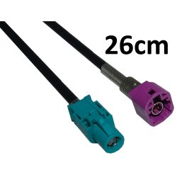 Multimedia Fakra-HSD han/hun forlnger kabel - 26cm (lige stik)
