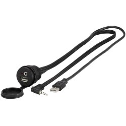 AUX & USB port til indbygning for eftermonteret radioer