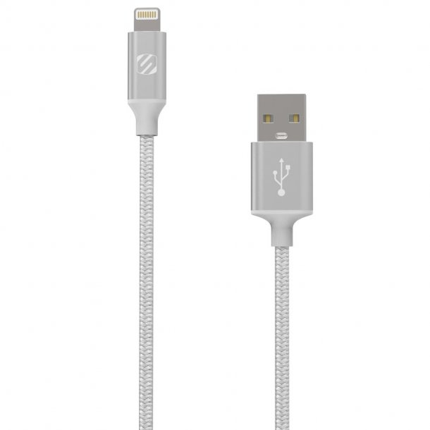 Strikeline Braided ladekabel lightning til USB-A - 120 cm - slv