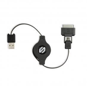 Sleeksync dobbelt ladekabel Micro & 30 pin til USB-A 93 cm - sort