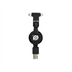 Sleeksync dobbelt ladekabel Mini & Micro USB til USB-A 93 cm - sort