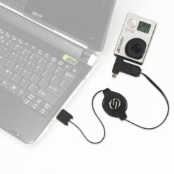 Sleeksync dobbelt ladekabel Mini & Micro USB til USB-A 93 cm - sort