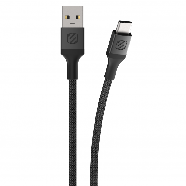 strikeLINE BRAIDED w/USB-A -> USB-C Charge Cable - 1ft. - Black