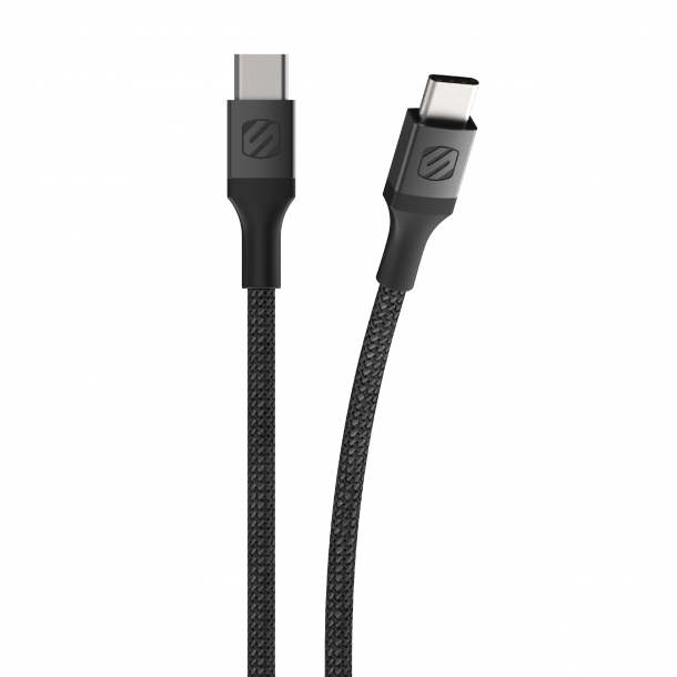 Strikeline Premium USB-C to USB-C Charge &amp; Sync Braided Cable 1-ft. Black