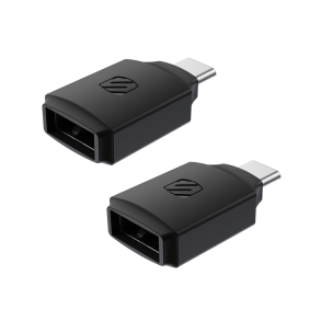 USB-A til USB-C adapter (2 stk) - sort