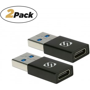 USB-C til USB-A adapter (2 stk) - sort