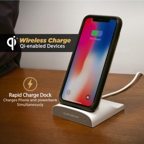 Qi Dock/Powerbank - Hvid