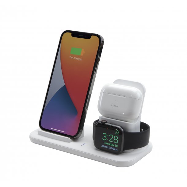 Base3 - 3-In-1 Wireless Charging Dock - White