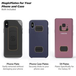 Magicplate magnetplader T/Qi-ladere - sort - Inkl. adaptor