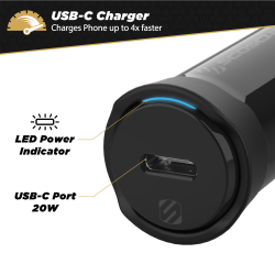Powervolt enkel hurtig billader 20 watt USB-C PD3.0 - sort