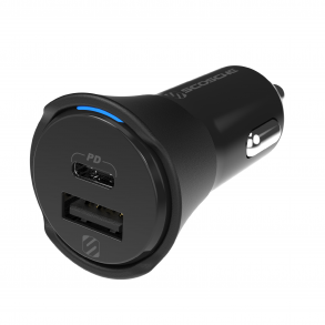 Powervolt dobbel hurtig billader 32 watt USB-C og USB-A - sort