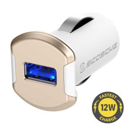 Revolt enkel 12W USB billader - hvid/guld