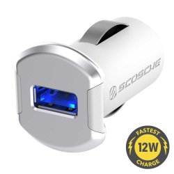 Revolt enkel 12W USB billader - hvid/slv