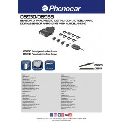 Phonocar p-sensor system - bagsensor 4 stk - monteres forfra