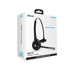 Naztech N980 BT headset m/ladestation - sort