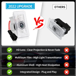 LED logo drlys - 2 stk. -passer til bde for og bag dre - Tesla 3/Y/S