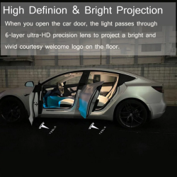 LED logo drlys - 2 stk. -passer til bde for og bag dre - Tesla 3/Y/S