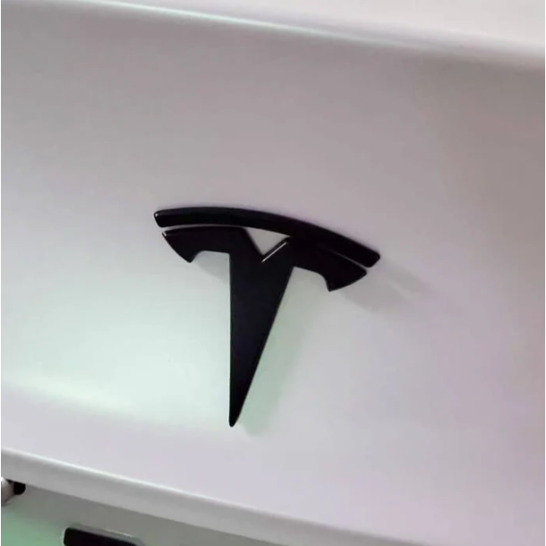 Emblem - for og bag i mat sort - Tesla 3/Y