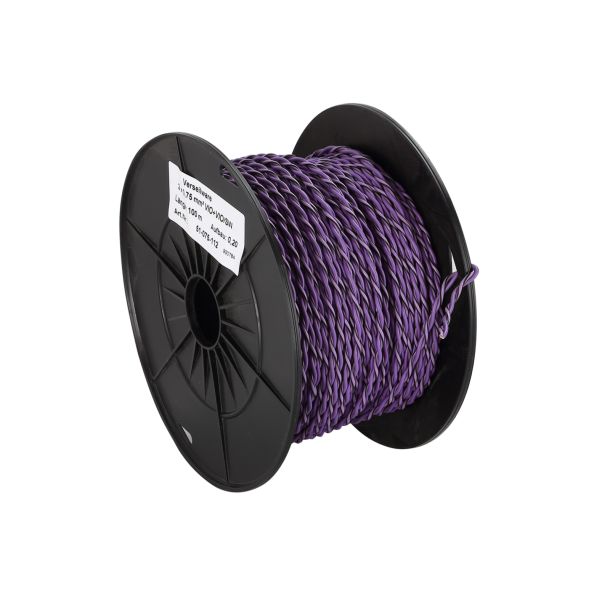 Hjttalerkabel snoet 2x0,75mm, violet og violet/sort, meterml