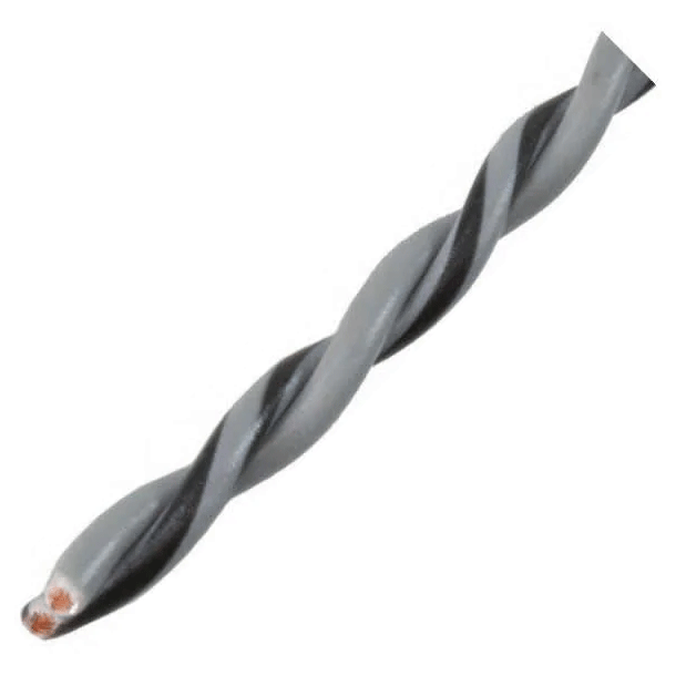 Hjttalerkabel snoet 2x1,5mm, gr og gr/sort, meterml
