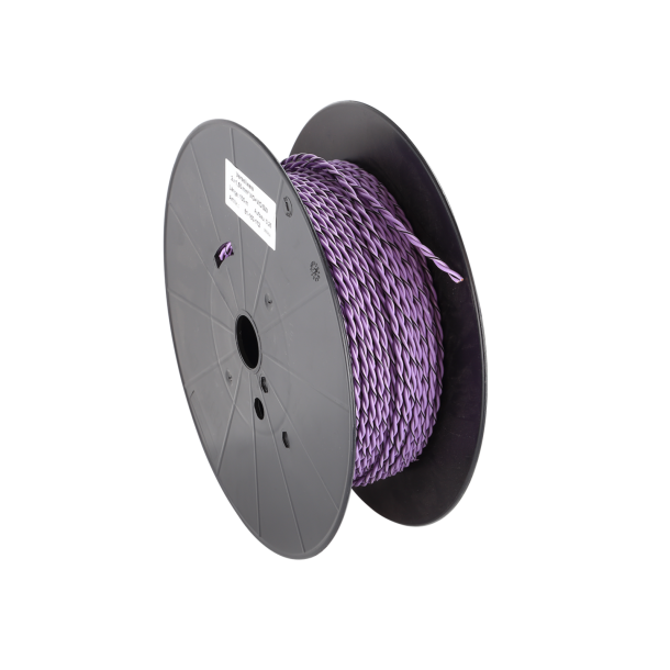 Hjttalerkabel snoet 2x1,5mm, violet og violet/sort, rulle 100m