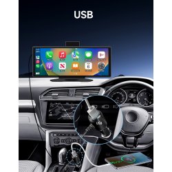 10,26&#34; multimedia skrm med indbygget dashcam og trdls Apple Carplay & Android Auto
