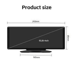 10,26&#34; multimedia skrm med indbygget dashcam og trdls Apple Carplay & Android Auto