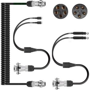 Trailer spiral kabel til bakkamera m/MS stik