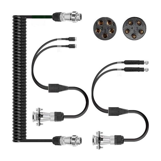 Trailer spiral kabel til bakkamera m/MS stik