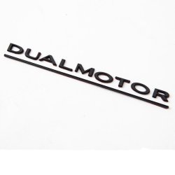 &#34;Dual Motor&#34; logo i mat sort - Tesla 3/Y