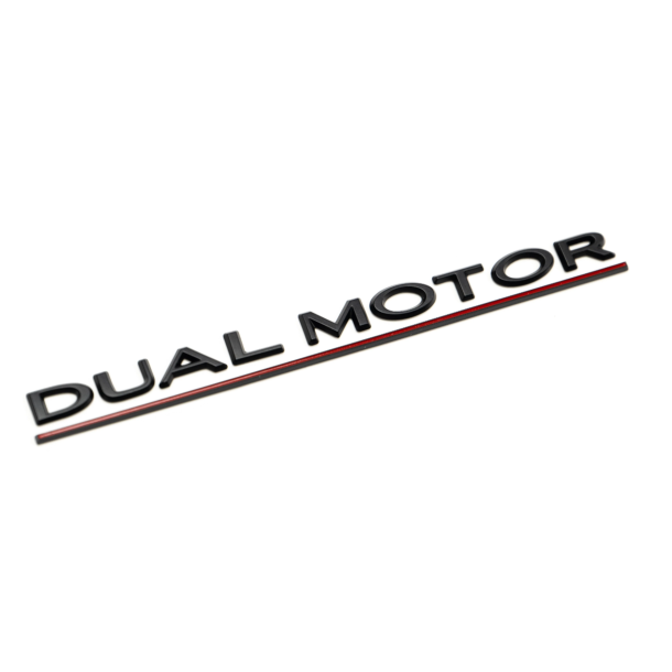&#34;Dual Motor&#34; logo i mat sort - Tesla 3/Y
