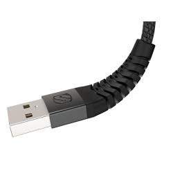 Strikeline Braided ladekabel USB-C til USB-A - 300 cm - sort