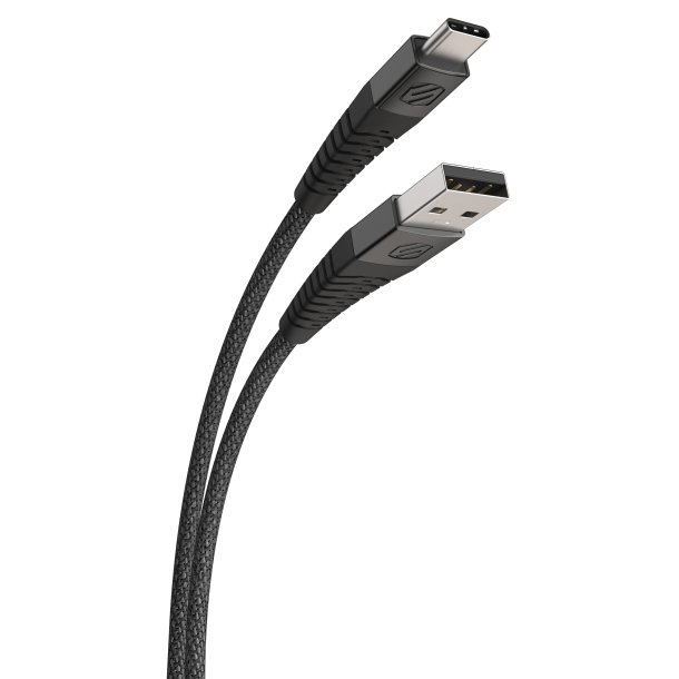 Strikeline Braided ladekabel USB-C til USB-A - 120 cm - sort<br/>