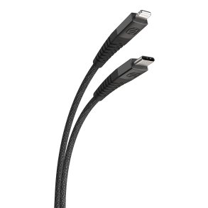 Strikeline Braided ladekabel lightning til USB-C - 240 cm - sort