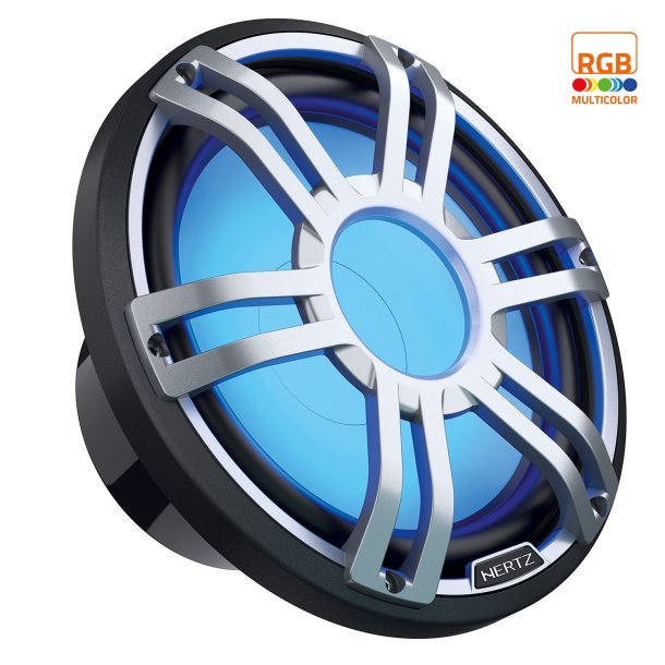 Hertz marine subwoofer m/RGB lys 250mm/10&#34; - 4 ohm - silver