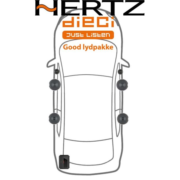 Hertz lyd pakke, forst�rker, h�jttaler front og bag 