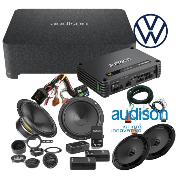 Audison komplet lydpakke til diverse VW modeller, 52 pins quad lock stik