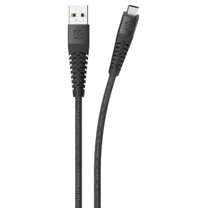 Strikeline Braided ladekabel Micro-USB til USB-A - 120 cm - sort<br/>