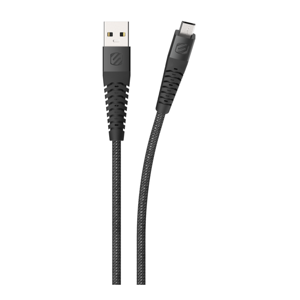 Strikeline Braided ladekabel Micro-USB til USB-A - 120 cm - sort<br/>