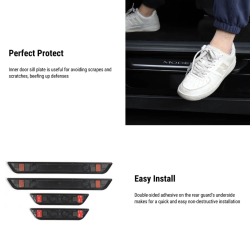 Indstigningslister med lys - sort brstet stl - Tesla 3