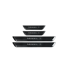 Indstigningslister med lys - sort brstet stl - Tesla 3