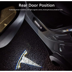Indstigningslister med lys - sort brstet stl - Tesla 3