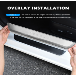 Indstigningslister med lys - brstet stl - Tesla 3