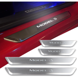 Indstigningslister med lys - brstet stl - Tesla 3