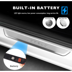 Indstigningslister med lys - brstet stl - Tesla 3