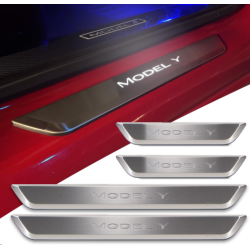 Indstigningslister med lys - brstet stl - Tesla Y