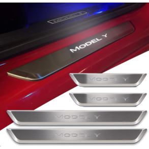 Indstigningslister med lys - brstet stl - Tesla Y